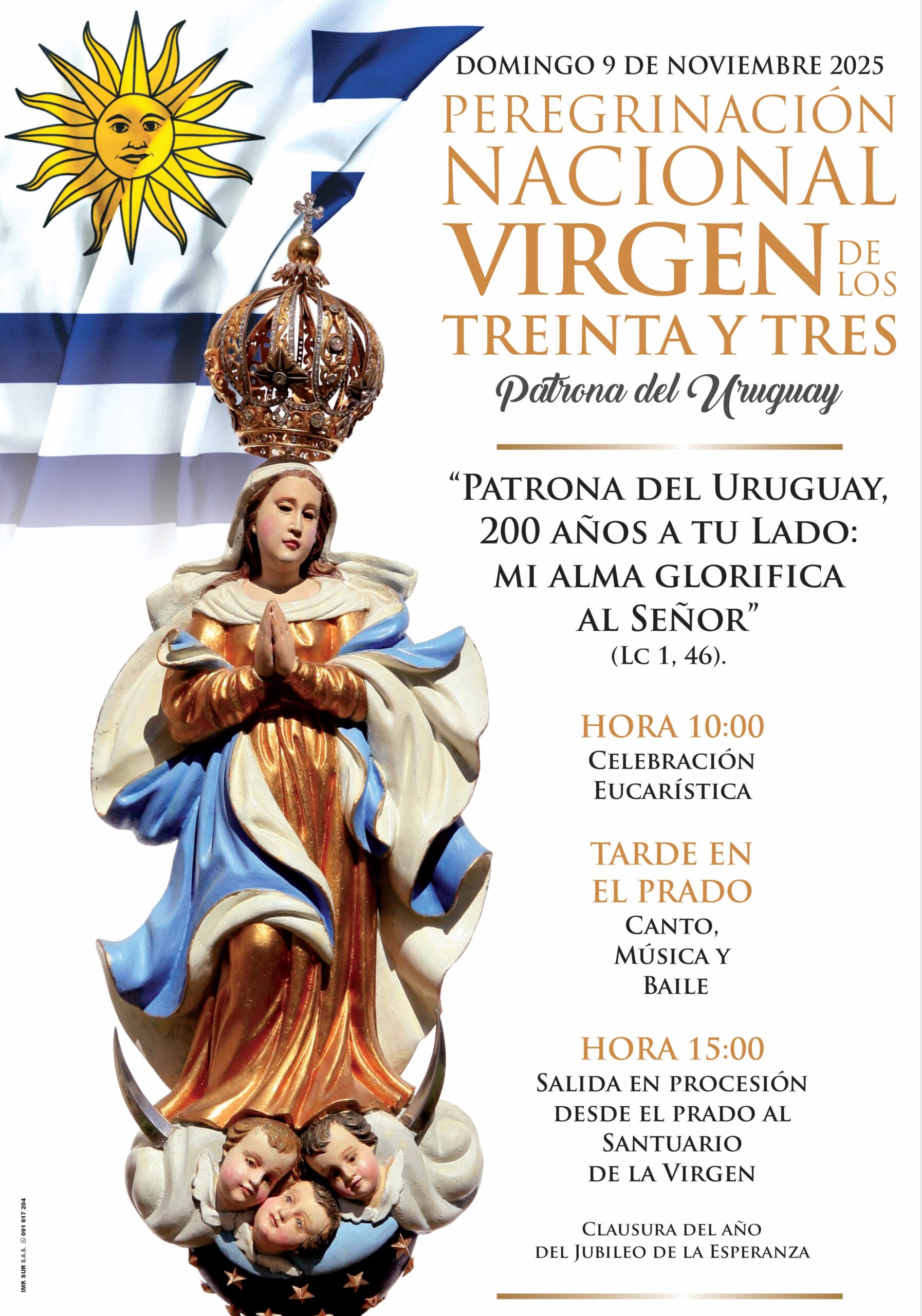 Peregrinación Nacional a la Virgen de los Treinta y Tres será el 9 de noviembre